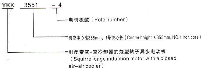 YKK系列(H355-1000)高压Y5601-12/500KW三相异步电机西安泰富西玛电机型号说明